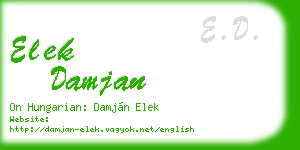 elek damjan business card